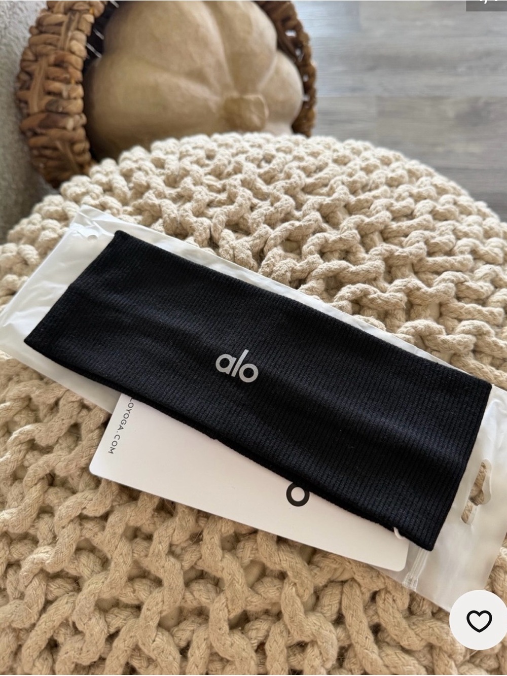 ALO Yoga Black Logo Ribbed Headband - ALO Yoga